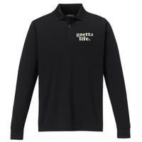 Cincinnati Goetta Life Foodie Souvenir And Gift Performance Long Sleeve Polo