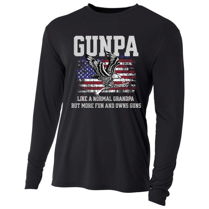 Cool Gunpa Like Normal Grandpa But Own Guns Design Gift Cooling Performance Long Sleeve Crew