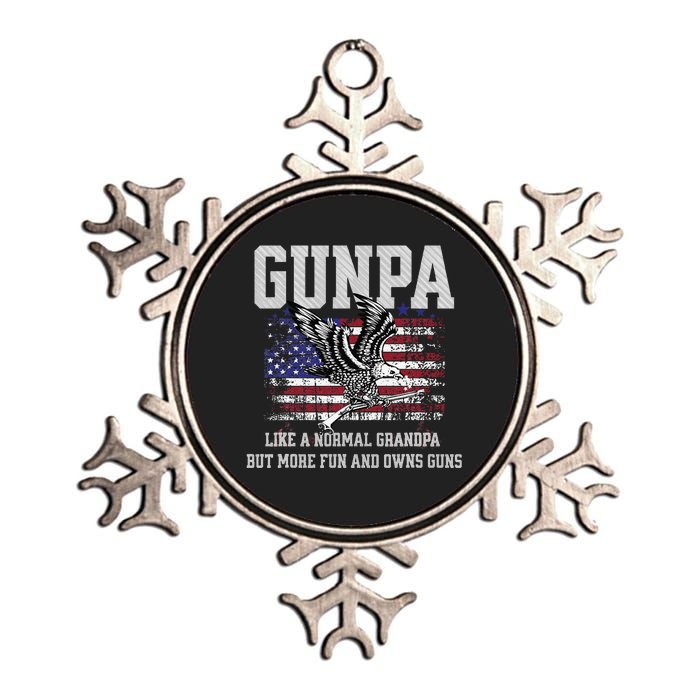 Cool Gunpa Like Normal Grandpa But Own Guns Design Gift Metallic Star Ornament