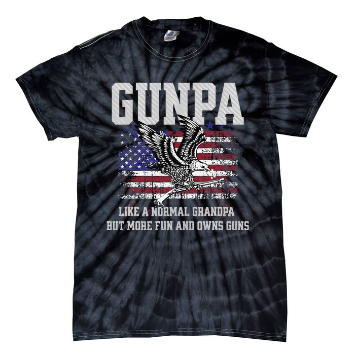 Cool Gunpa Like Normal Grandpa But Own Guns Design Gift Tie-Dye T-Shirt