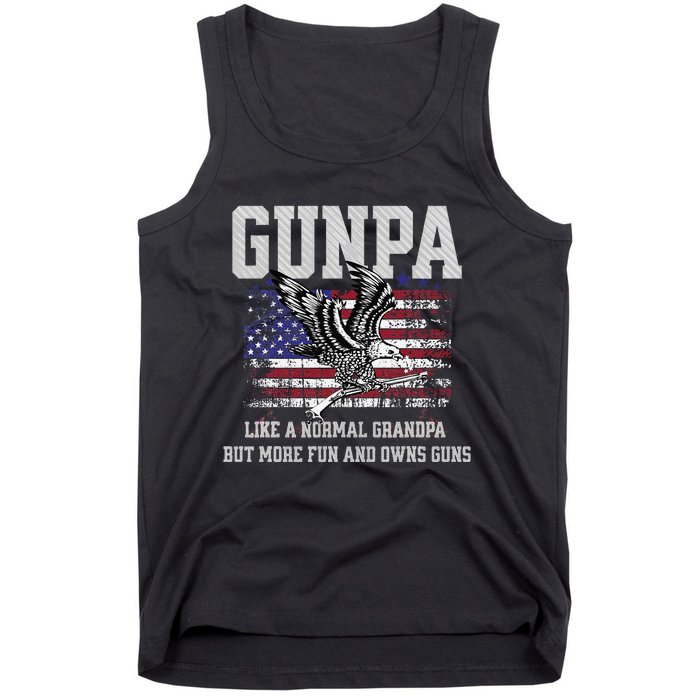 Cool Gunpa Like Normal Grandpa But Own Guns Design Gift Tank Top