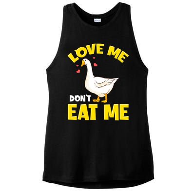 Canada Geese Love Me Don't Eat Me Goose Ducks Gift Ladies PosiCharge Tri-Blend Wicking Tank