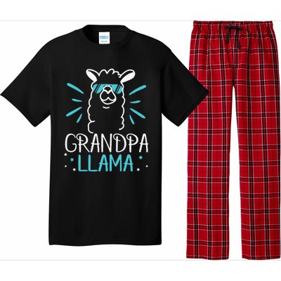 Cool Glass Llama Grandpa Llama Animals Father Parent Pajama Set