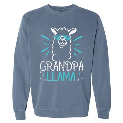 Cool Glass Llama Grandpa Llama Animals Father Parent Garment-Dyed Sweatshirt