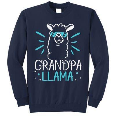 Cool Glass Llama Grandpa Llama Animals Father Parent Tall Sweatshirt