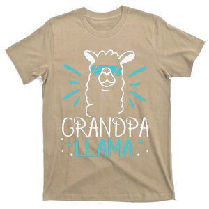 Cool Glass Llama Grandpa Llama Animals Father Parent T-Shirt