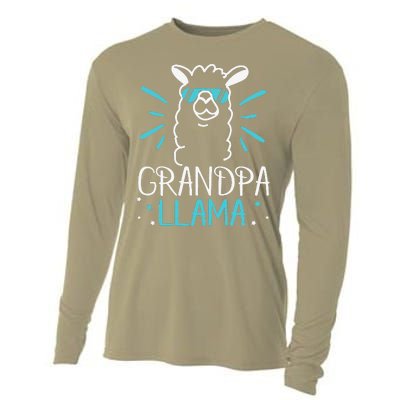 Cool Glass Llama Grandpa Llama Animals Father Parent Cooling Performance Long Sleeve Crew