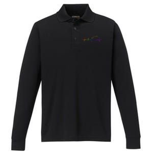 Cute Gift Lgbt Heartbeat Gift For Proud Gays & Lesbians Performance Long Sleeve Polo