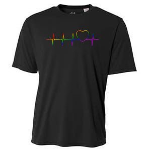 Cute Gift Lgbt Heartbeat Gift For Proud Gays & Lesbians Cooling Performance Crew T-Shirt