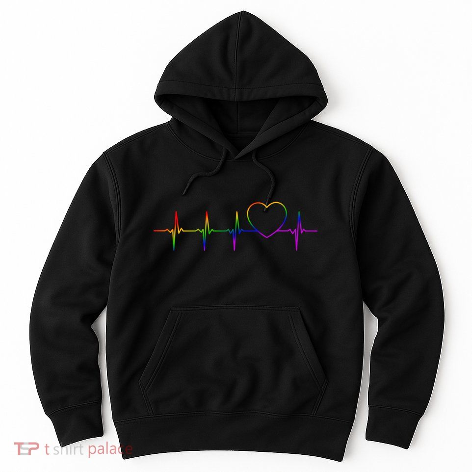 Cute Gift Lgbt Heartbeat Gift For Proud Gays & Lesbians Hoodie