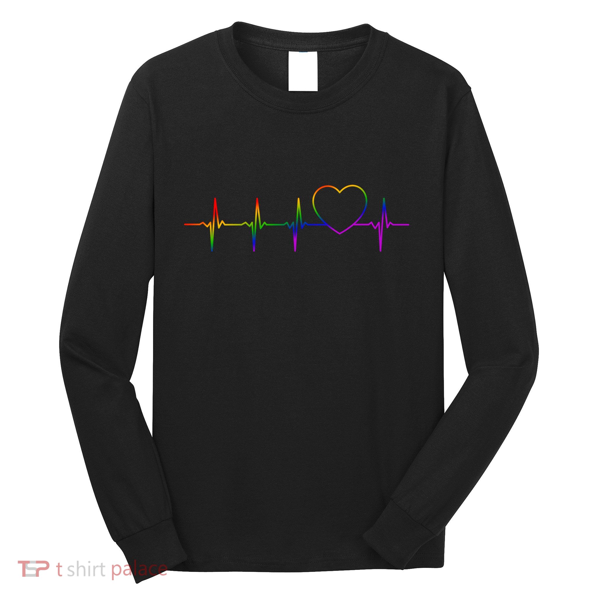 Cute Gift Lgbt Heartbeat Gift For Proud Gays & Lesbians Long Sleeve Shirt