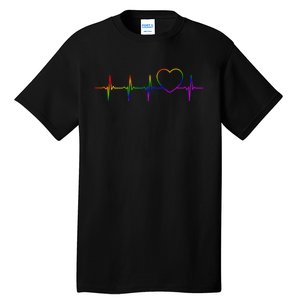 Cute Gift Lgbt Heartbeat Gift For Proud Gays & Lesbians Tall T-Shirt