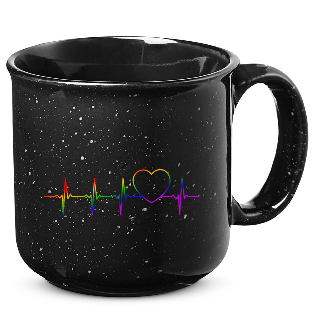 Cute Gift Lgbt Heartbeat Gift For Proud Gays & Lesbians 15oz Campfire Ceramic Mug