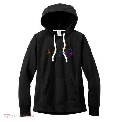 Cute Gift Lgbt Heartbeat Gift For Proud Gays & Lesbians Women's Fleece Hoodie