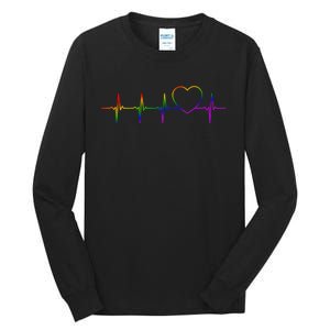 Cute Gift Lgbt Heartbeat Gift For Proud Gays & Lesbians Tall Long Sleeve T-Shirt