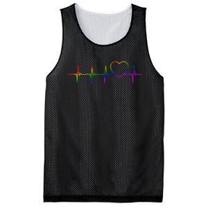 Cute Gift Lgbt Heartbeat Gift For Proud Gays & Lesbians Mesh Reversible Basketball Jersey Tank