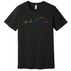 Cute Gift Lgbt Heartbeat Gift For Proud Gays & Lesbians Premium T-Shirt