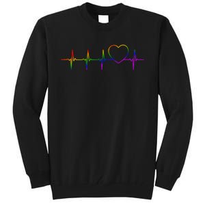 Cute Gift Lgbt Heartbeat Gift For Proud Gays & Lesbians Tall Sweatshirt