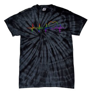 Cute Gift Lgbt Heartbeat Gift For Proud Gays & Lesbians Tie-Dye T-Shirt