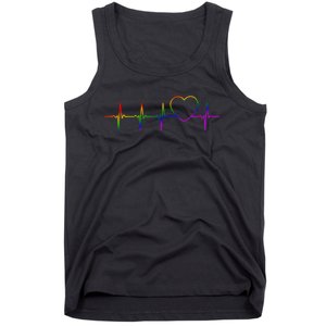 Cute Gift Lgbt Heartbeat Gift For Proud Gays & Lesbians Tank Top