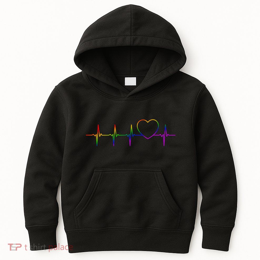 Cute Gift Lgbt Heartbeat Gift For Proud Gays & Lesbians Kids Hoodie