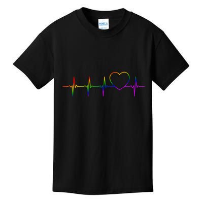 Cute Gift Lgbt Heartbeat Gift For Proud Gays & Lesbians Kids T-Shirt