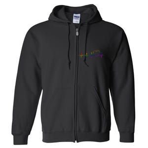 Cute Gift Lgbt Heartbeat Gift For Proud Gays & Lesbians Full Zip Hoodie