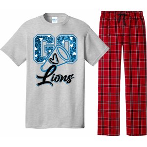 Cute Go Lions Cheer Megaphone Football Fan Pajama Set