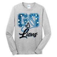 Cute Go Lions Cheer Megaphone Football Fan Tall Long Sleeve T-Shirt