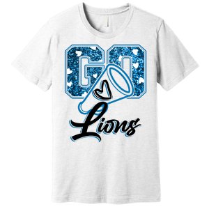 Cute Go Lions Cheer Megaphone Football Fan Premium T-Shirt