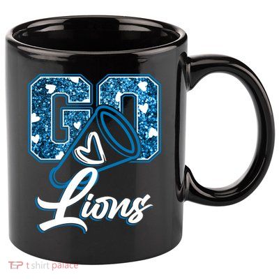Cute Go Lions Cheer Megaphone Football Fan 11oz C Handle Ceramic Mug