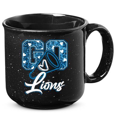 Cute Go Lions Cheer Megaphone Football Fan 15oz Campfire Ceramic Mug
