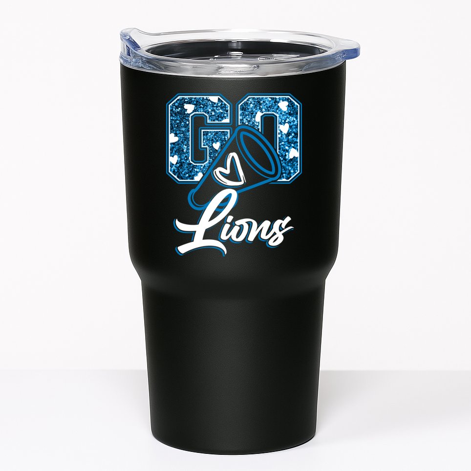 Cute Go Lions Cheer Megaphone Football Fan Tumbler