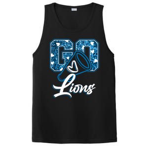 Cute Go Lions Cheer Megaphone Football Fan PosiCharge Competitor Tank