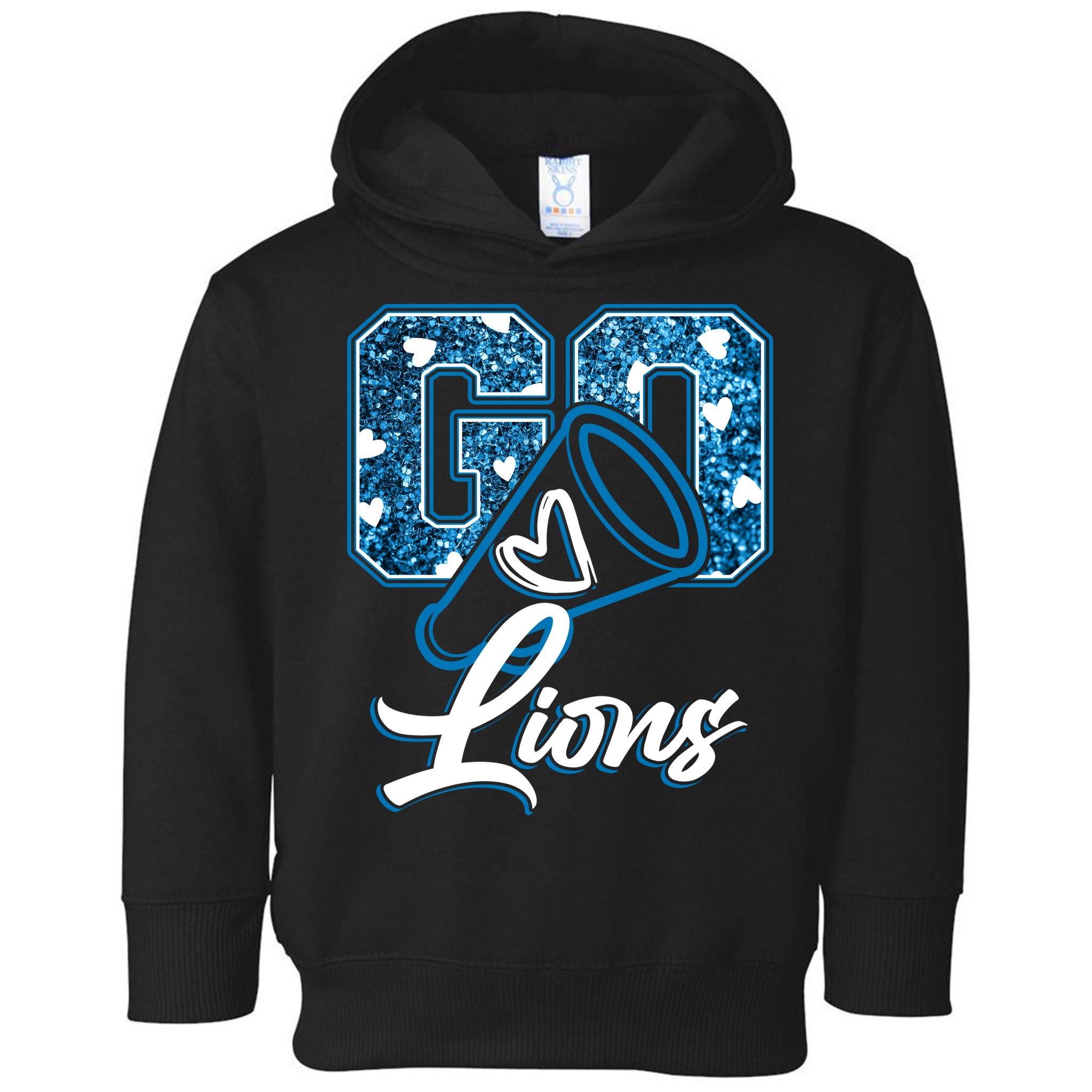 Cute Go Lions Cheer Megaphone Football Fan Toddler Hoodie