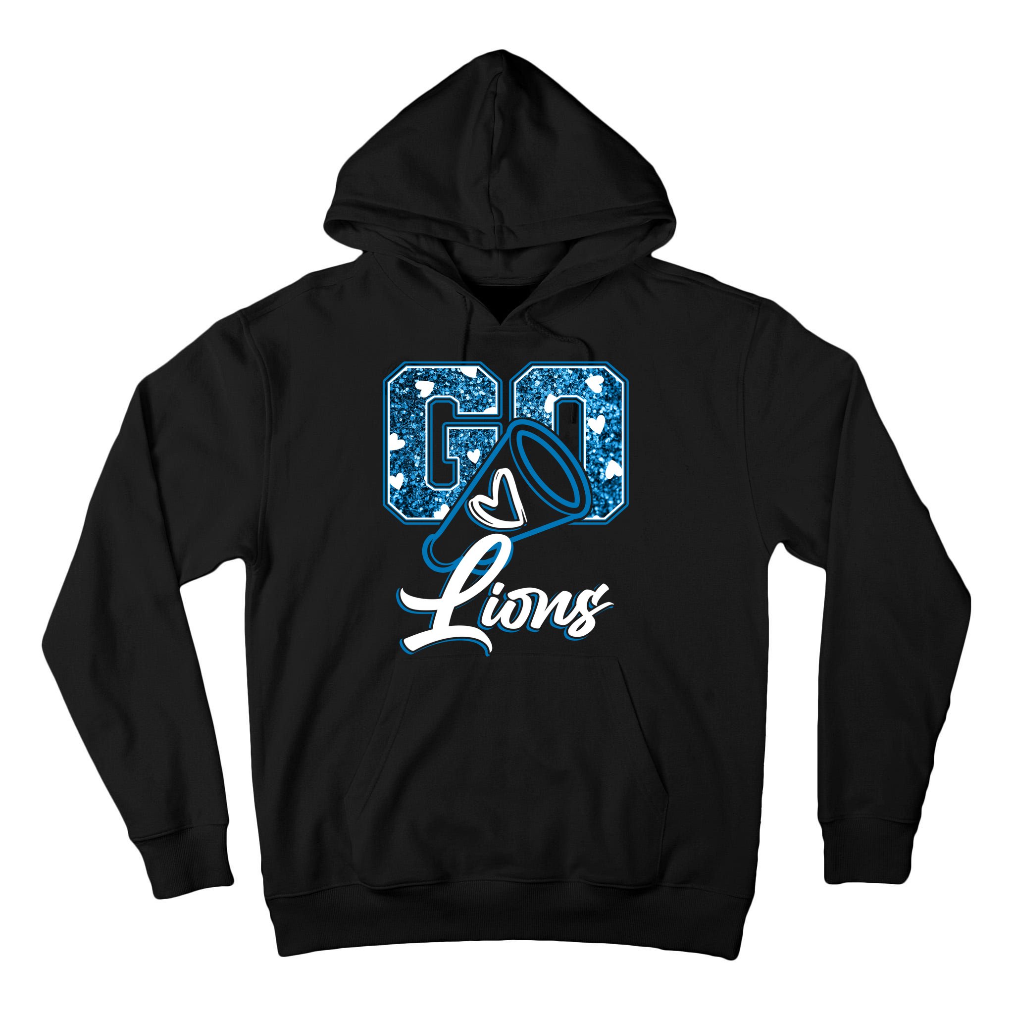 Cute Go Lions Cheer Megaphone Football Fan Tall Hoodie