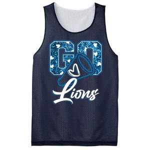 Cute Go Lions Cheer Megaphone Football Fan Mesh Reversible Basketball Jersey Tank