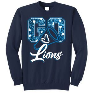 Cute Go Lions Cheer Megaphone Football Fan Tall Sweatshirt