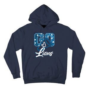 Cute Go Lions Cheer Megaphone Football Fan Tall Hoodie