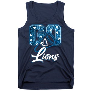 Cute Go Lions Cheer Megaphone Football Fan Tank Top