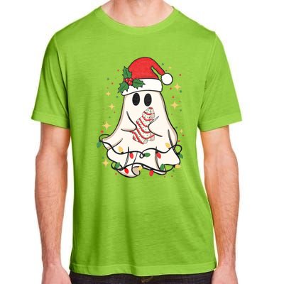 Cute Ghost Lights Tree Cake Merry Christmas Funny Xmas Adult ChromaSoft Performance T-Shirt