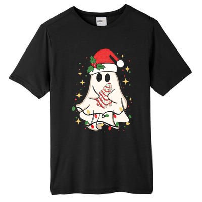 Cute Ghost Lights Tree Cake Merry Christmas Funny Xmas Tall Fusion ChromaSoft Performance T-Shirt