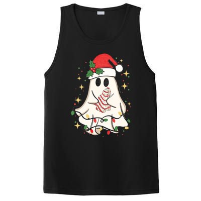 Cute Ghost Lights Tree Cake Merry Christmas Funny Xmas PosiCharge Competitor Tank