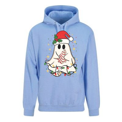 Cute Ghost Lights Tree Cake Merry Christmas Funny Xmas Unisex Surf Hoodie