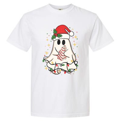 Cute Ghost Lights Tree Cake Merry Christmas Funny Xmas Garment-Dyed Heavyweight T-Shirt