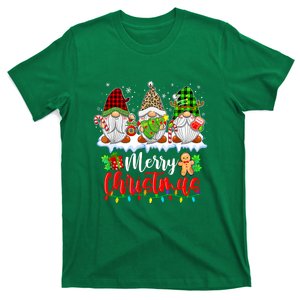 Cute Gnomes Light Family Gnome Xmas Matching Merry Christmas Gift T-Shirt