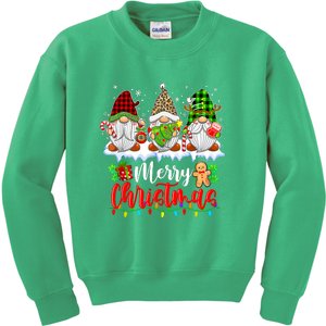 Cute Gnomes Light Family Gnome Xmas Matching Merry Christmas Gift Kids Sweatshirt