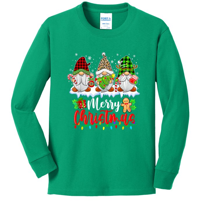 Cute Gnomes Light Family Gnome Xmas Matching Merry Christmas Gift Kids Long Sleeve Shirt