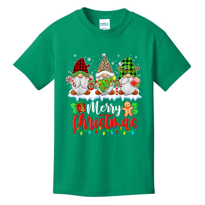 Cute Gnomes Light Family Gnome Xmas Matching Merry Christmas Gift Kids T-Shirt