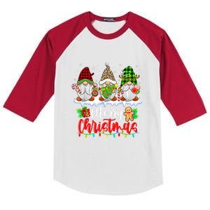 Cute Gnomes Light Family Gnome Xmas Matching Merry Christmas Gift Kids Colorblock Raglan Jersey